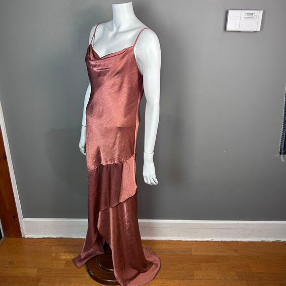 House of Harlow 1960 x Revolve Slip Dress Medium Eveline‎ satin metallic brown - Picture 5 of 12